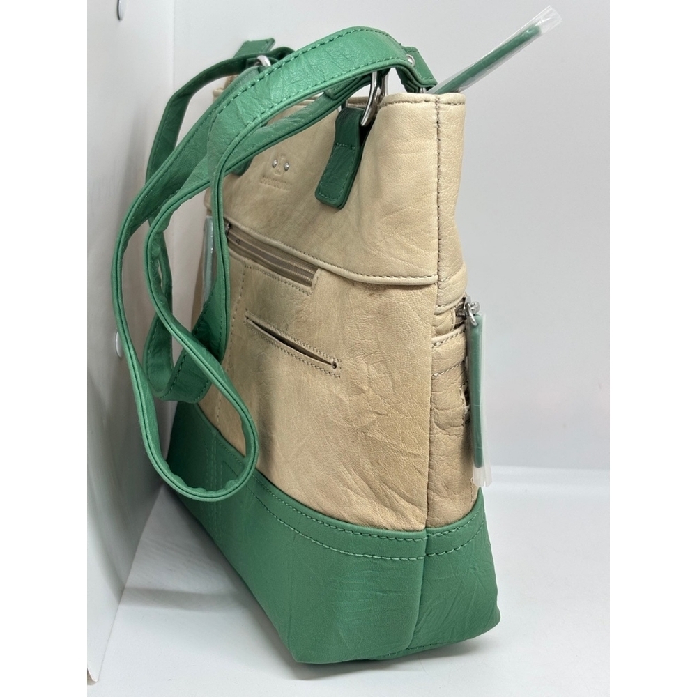 Stone Moutain Genuine Leather Sage/Cream Handbag, Retail $169 NWT - Picture 3 of 4